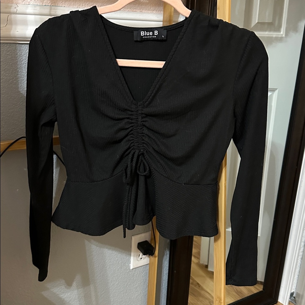 Blue B Collection Black Long Sleeve Top - Size L
